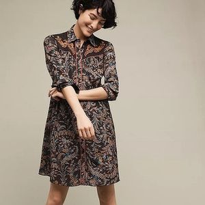 Anthropologie Holding Horses Escalante embroidered western shirt dress